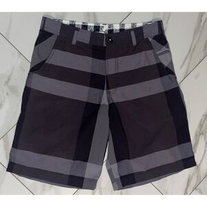 Lululemon Kahuna Shorts Men's 34 Gray Plaid Check Flat Front Casual Golf Preppy